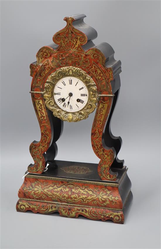 A French boullework mantel clock H.50cm